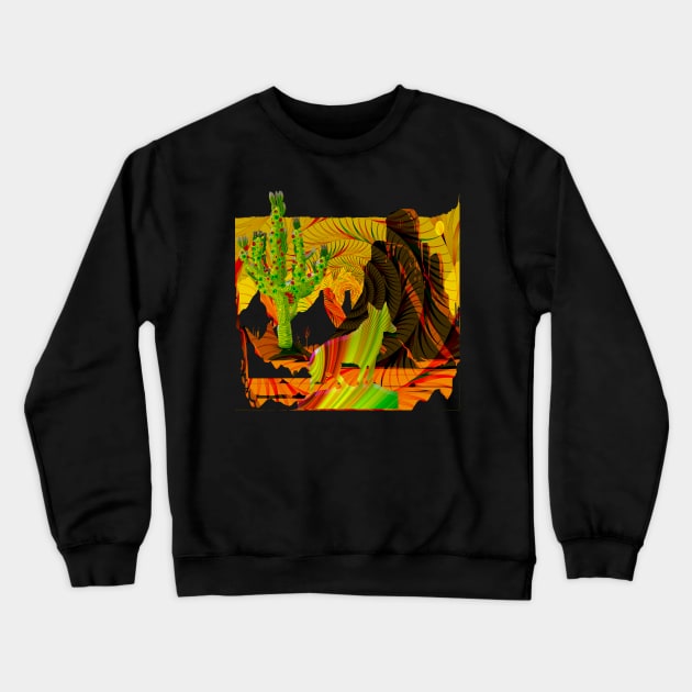 coyote and the cactus Crewneck Sweatshirt by psanchez